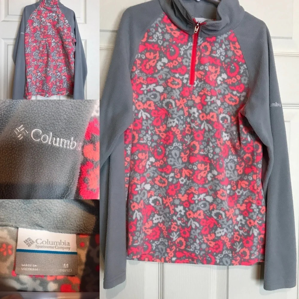Columbia Kids Fleece 1/4 Zip Pullover Medium Grey